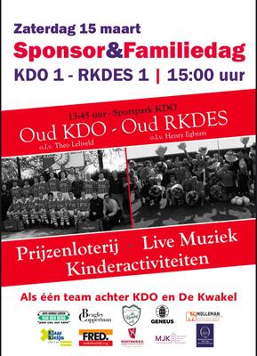 Sponsor- en familiedag op 15 maart incl. KDO 1 - RKDES 1