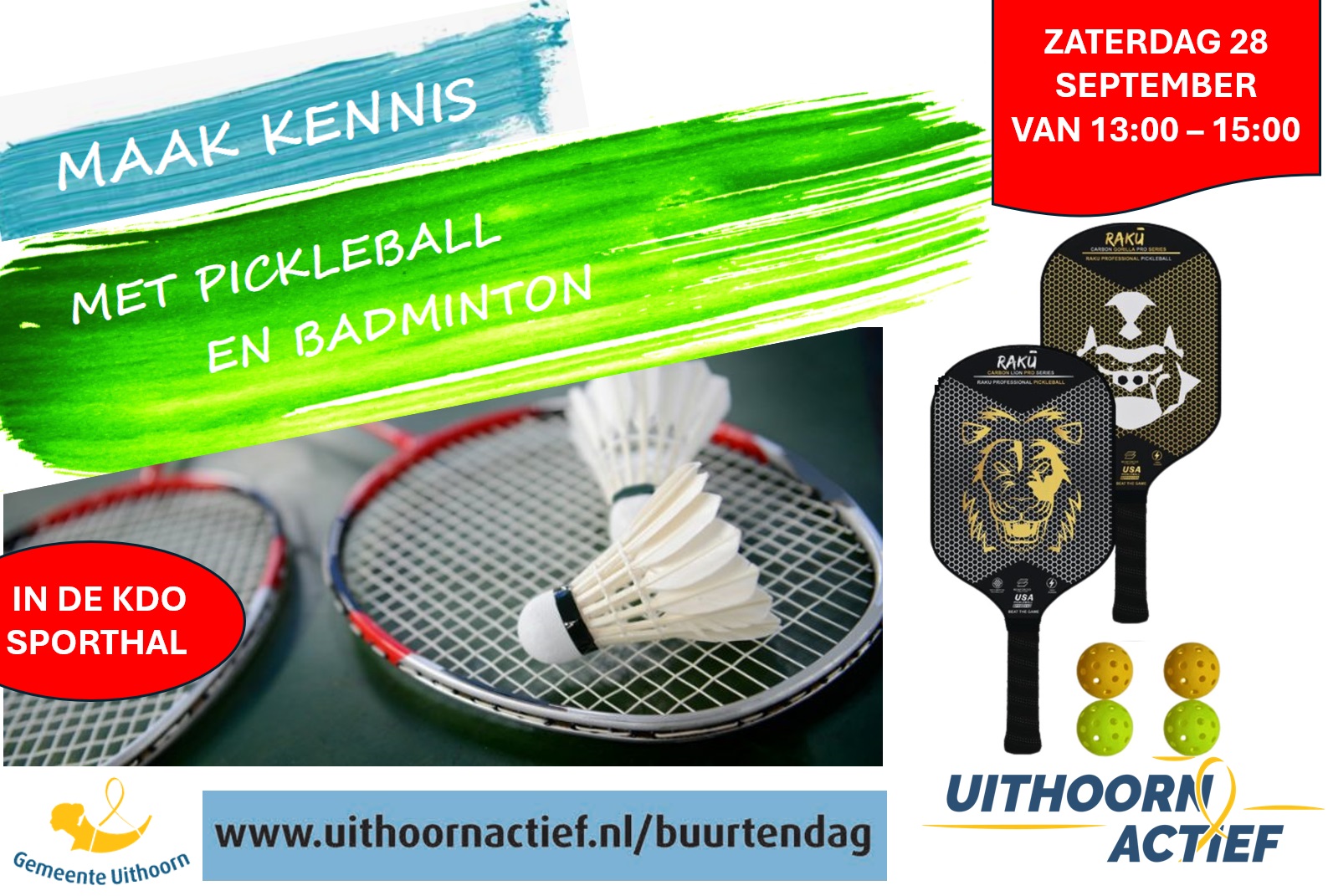 Kom kennismaken met Pickleball en Badminton!